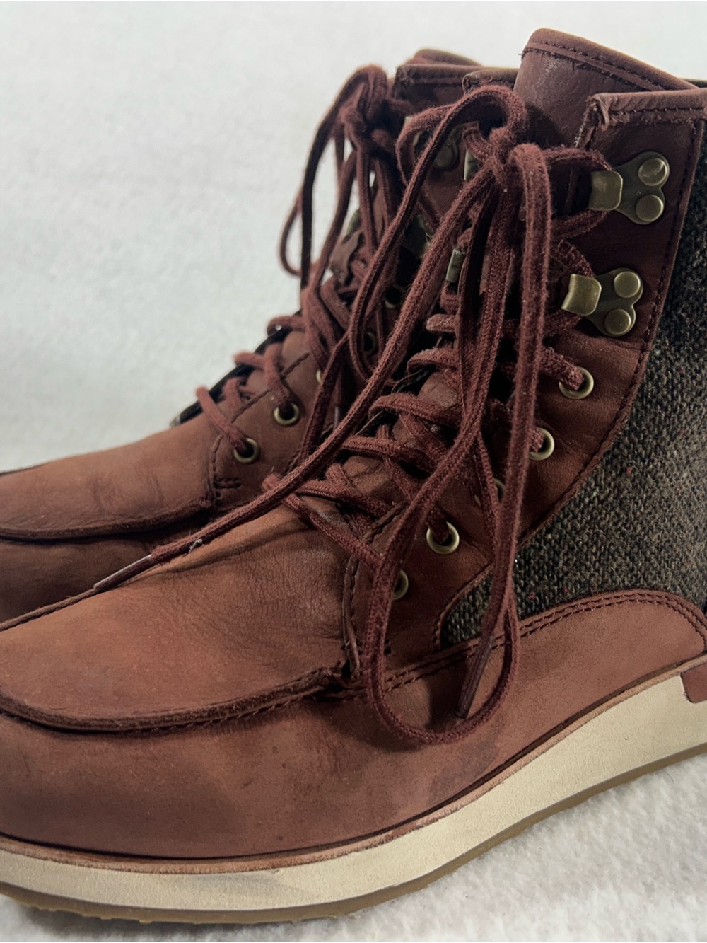 Merrell Roam Mid Brown Leather Tweed Boots Women’s 8